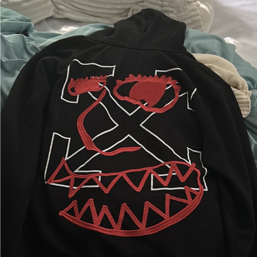 Off-White Black/Red/White Mens Logo Pullover Hoodie